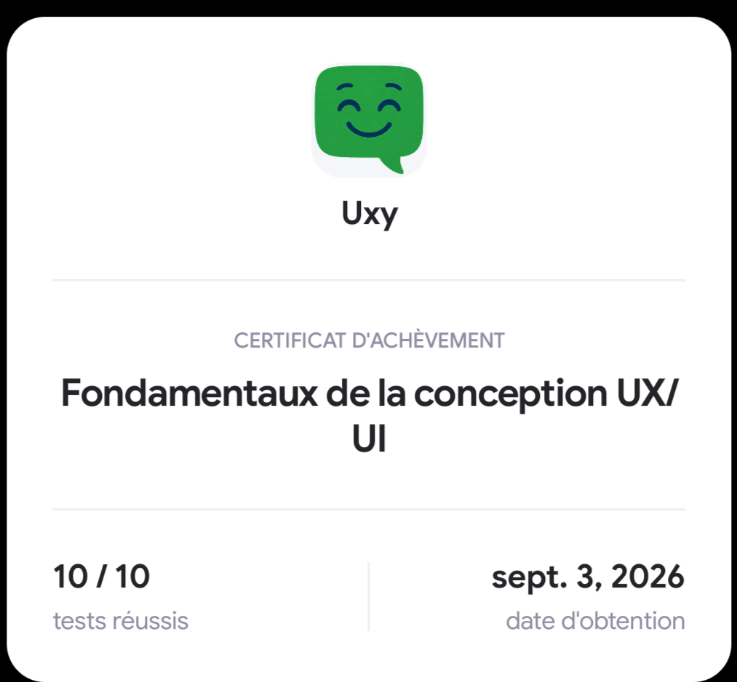 certification UI/UX